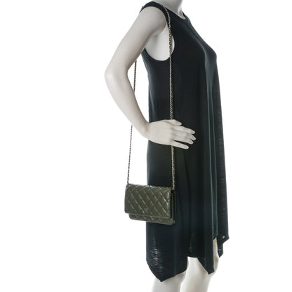 Chanel Caviar Quilted Wallet On Chain WOC Dark Green 2 of 8