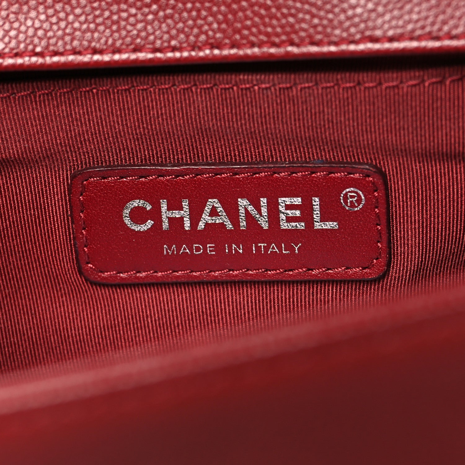 Chanel Caviar Chevron Quilted Medium Boy Flap Red 6 of 10