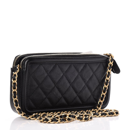 Chanel Caviar Quilted CC Filigree Clutch With Chain Black 3 of 10