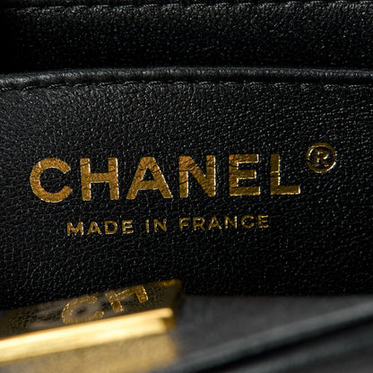Chanel Lambskin Resin Crystal Square Quilted Mini Monacoco Flap Black 6 of 12