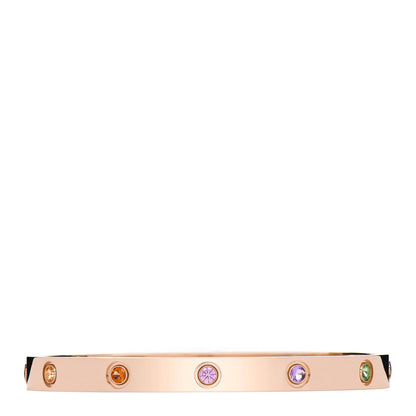 Cartier 18K Pink Gold Sapphire Garnet Amethyst LOVE Bracelet 18 1 of 3