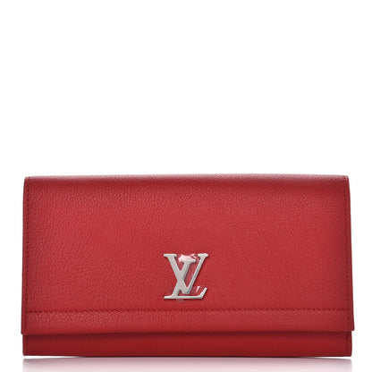 Louis Vuitton Calfskin Lockme II Wallet Rubis 1 of 7