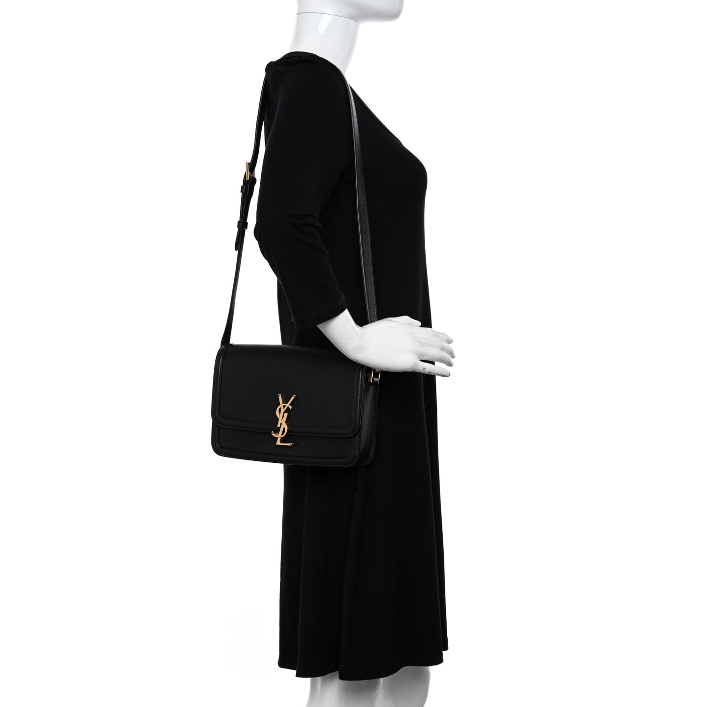 Box Calfskin Monogram Medium Solferino Satchel Black