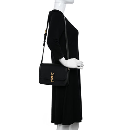 Saint Laurent Box Calfskin Monogram Medium Solferino Satchel Black 2 of 10