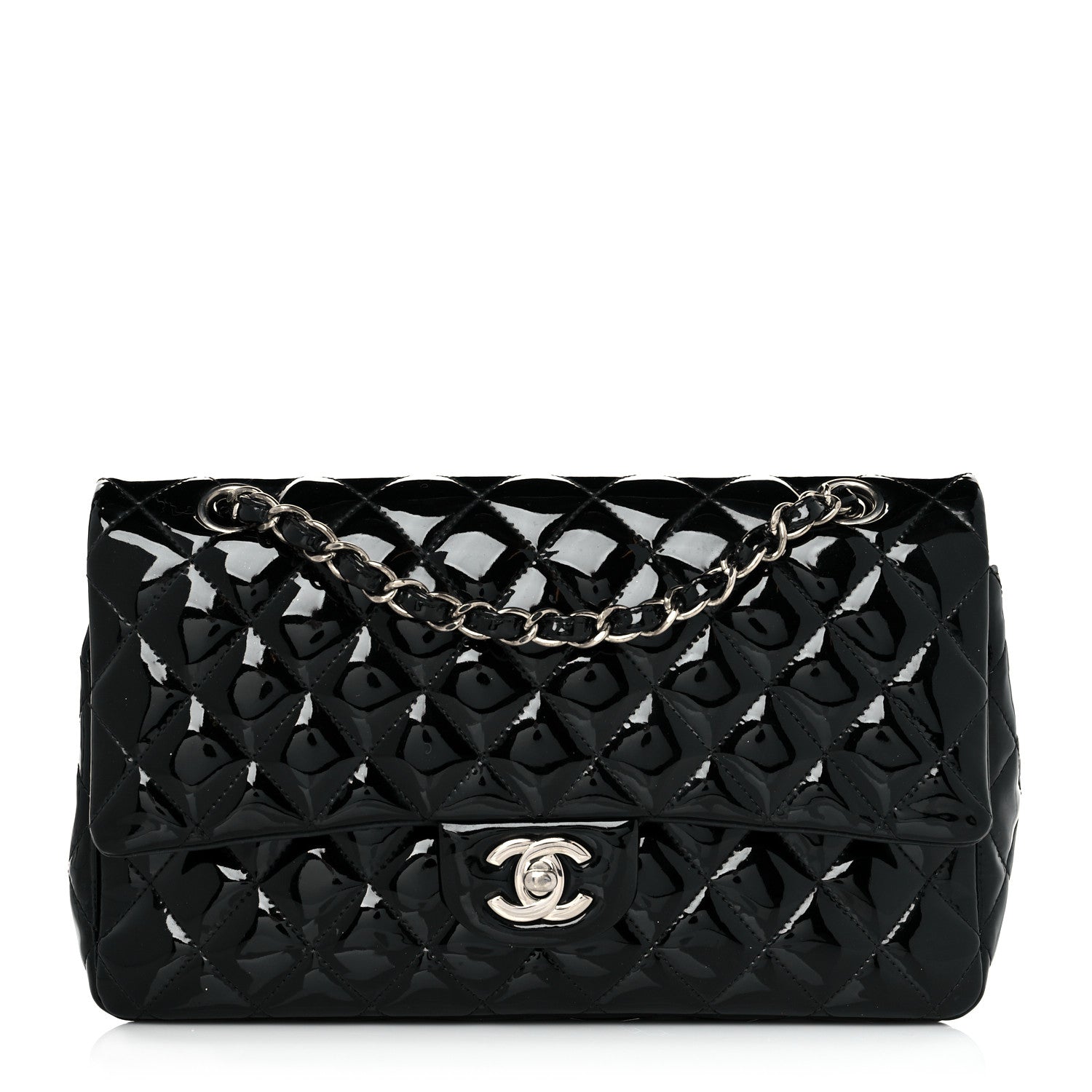 Chanel Patent Quilted Medium Double Flap Black 1 of 11