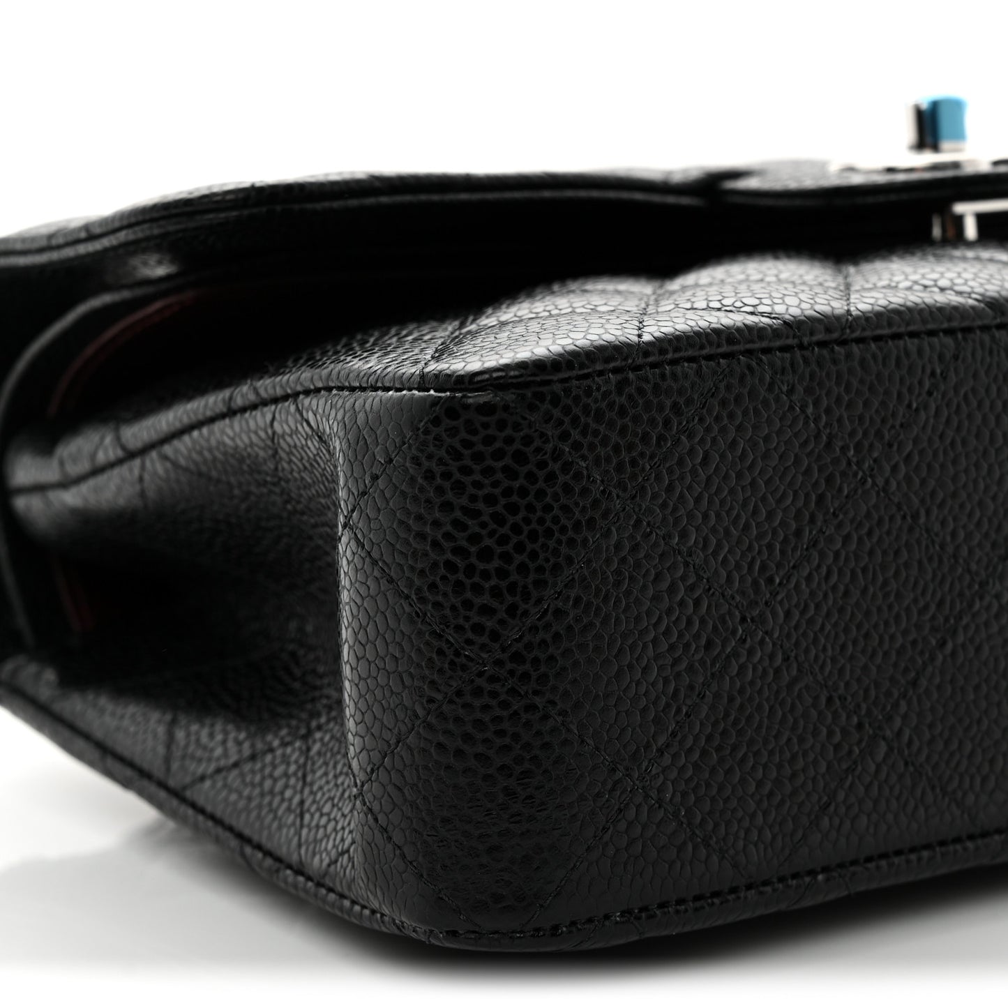 Caviar Quilted Small Double Flap Black