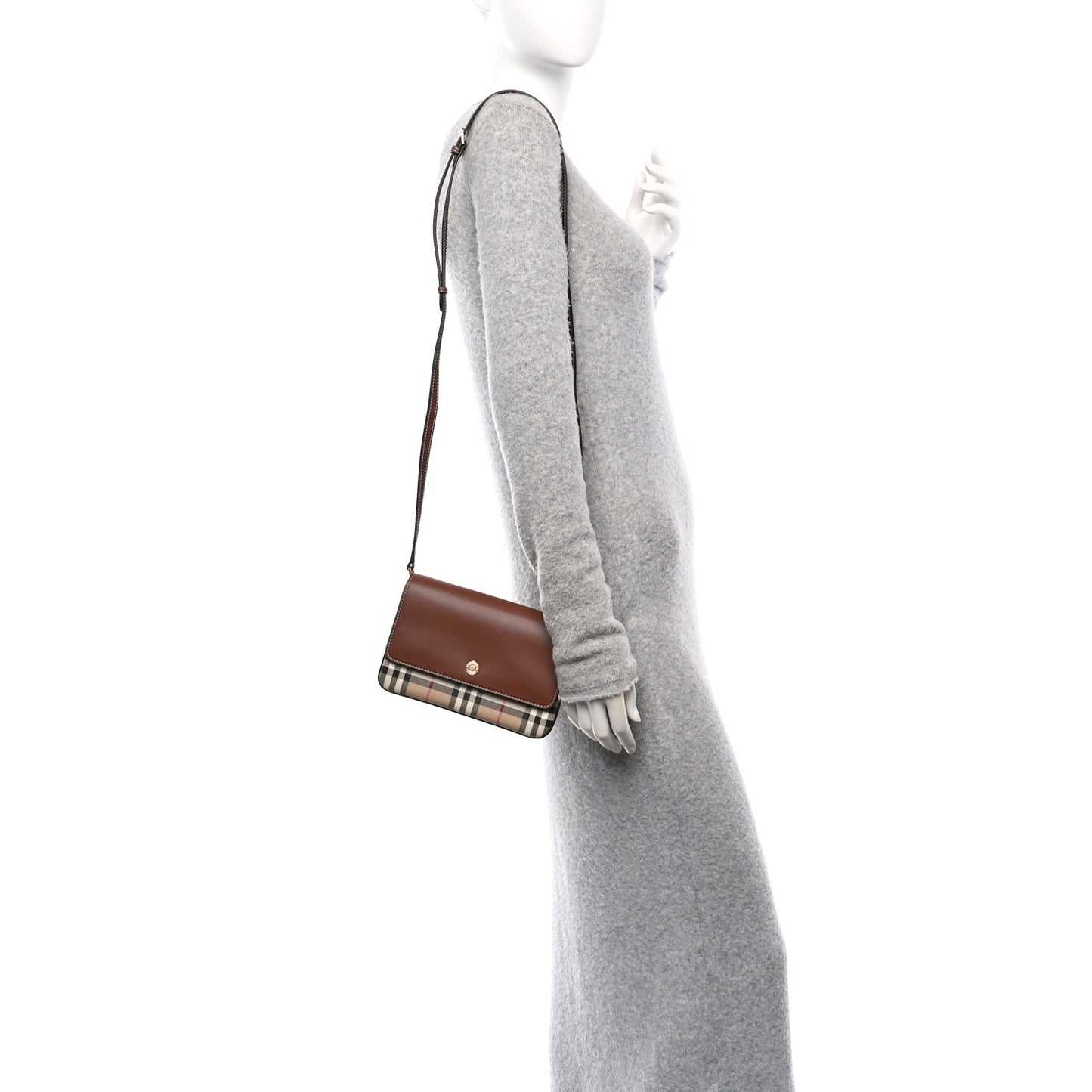 Calfskin Vintage Check Penny Bag Archive Beige Tan