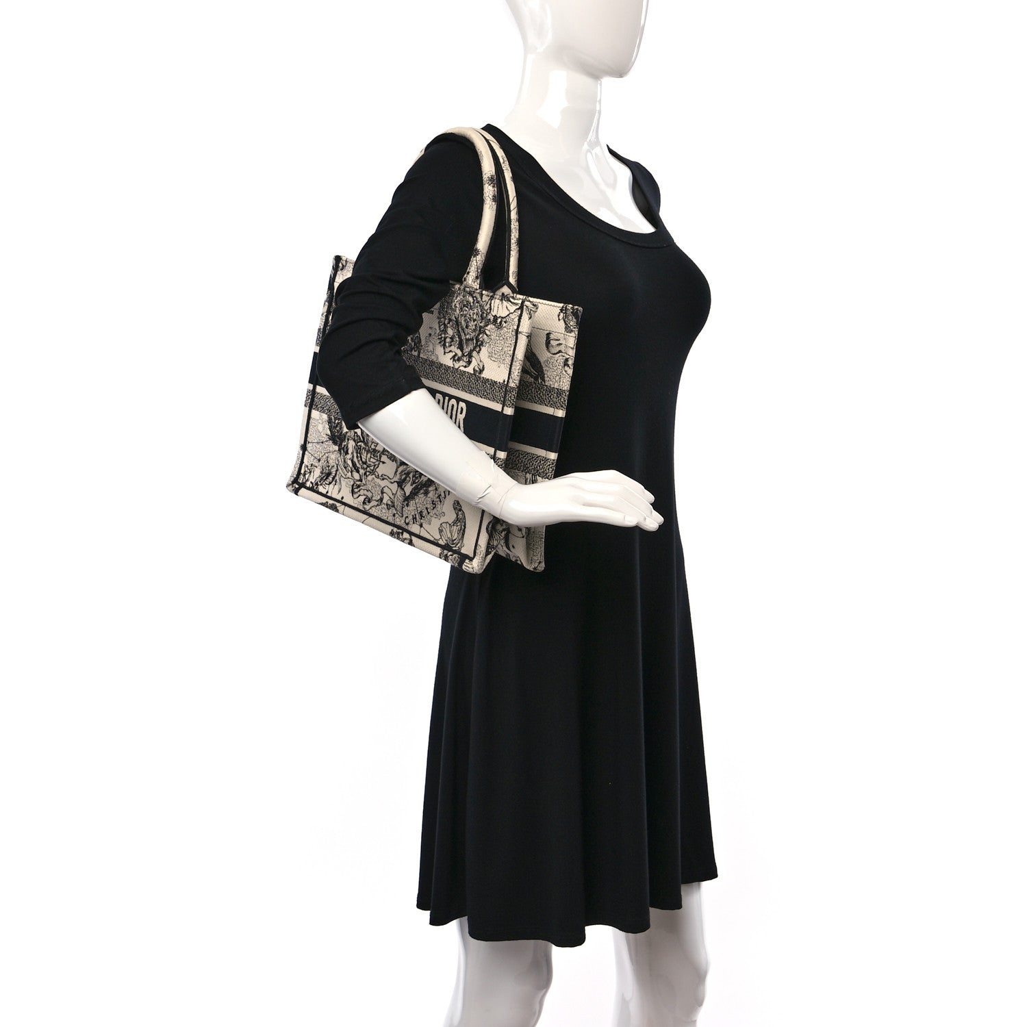 Christian Dior Canvas Zodiac Toile De Jouy Embroidered Medium Book Tote Latte 2 of 10