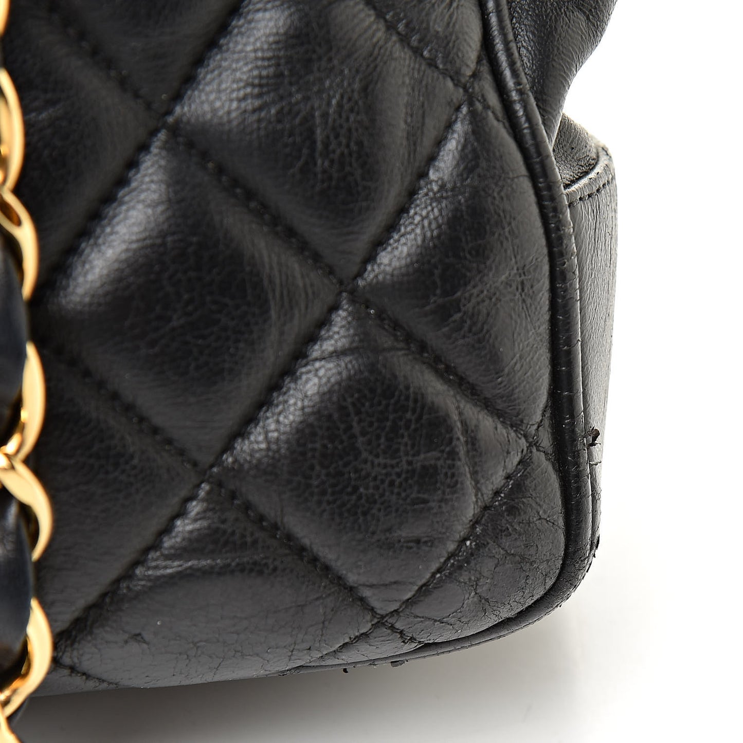 Lambskin Quilted Shoulder Bag Black