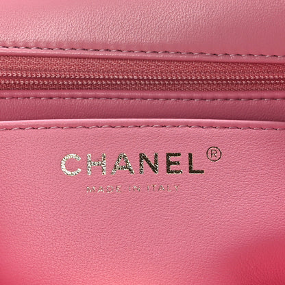 Chanel Lambskin Quilted Mini Top Handle Rectangular Flap Pink 6 of 9