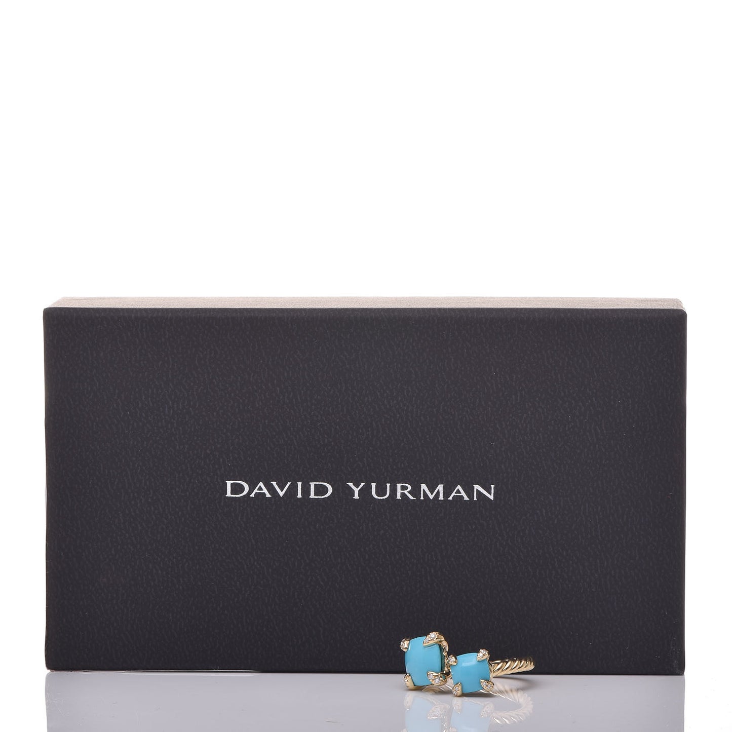 18K Yellow Gold Diamond Turquoise Chatelaine Bypass Ring 50 5.25