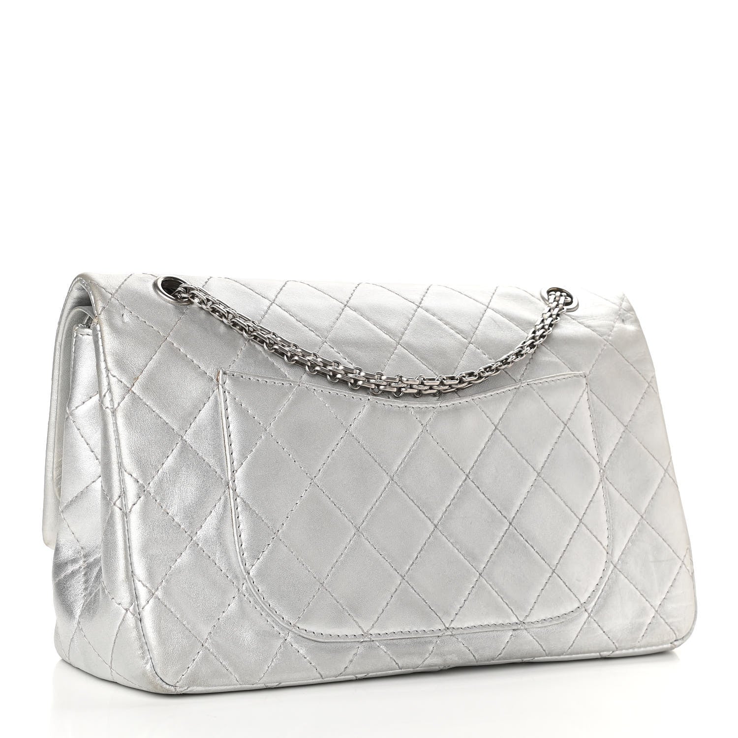 Chanel Metallic Aged Calfskin Quilted 2.55 Reissue 227 Flap Silver 3 of 13