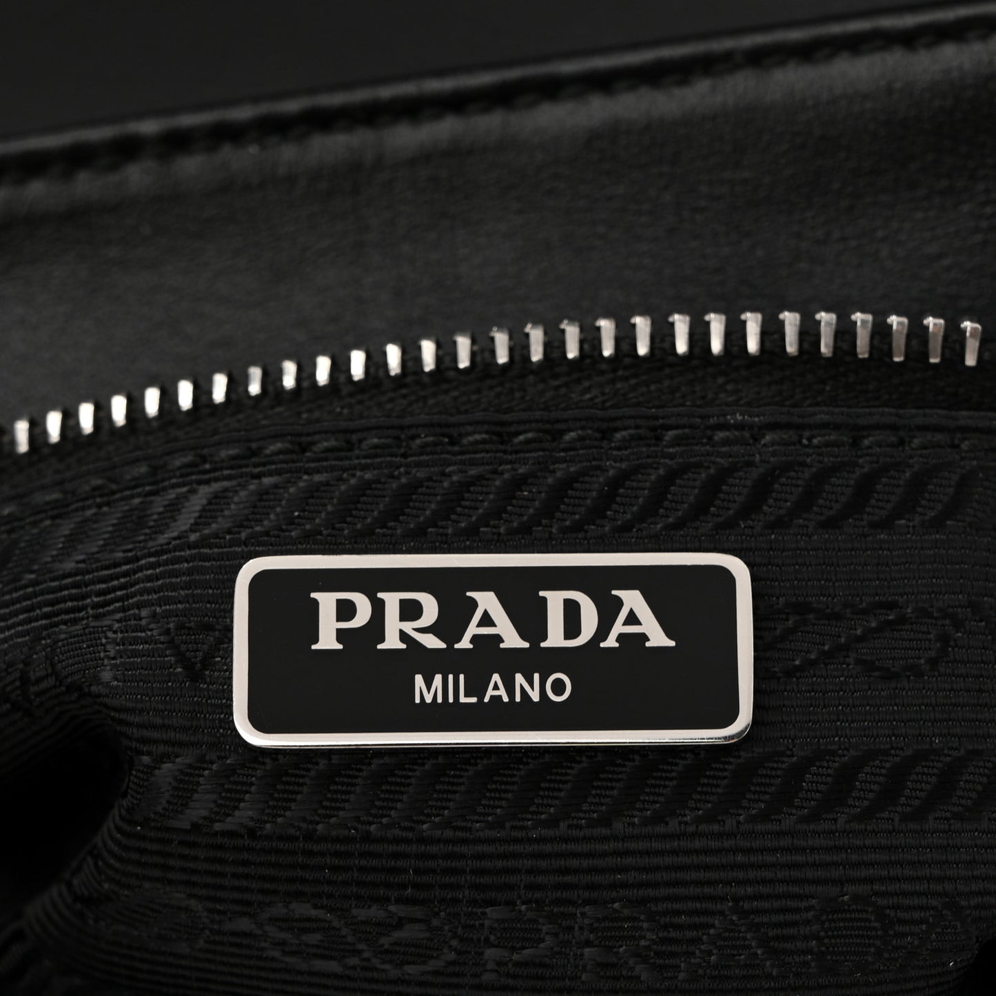 Saffiano Tessuto Nylon Chain Shoulder Bag Black