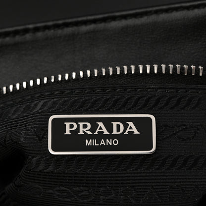 Prada Saffiano Tessuto Nylon Chain Shoulder Bag Black 6 of 11
