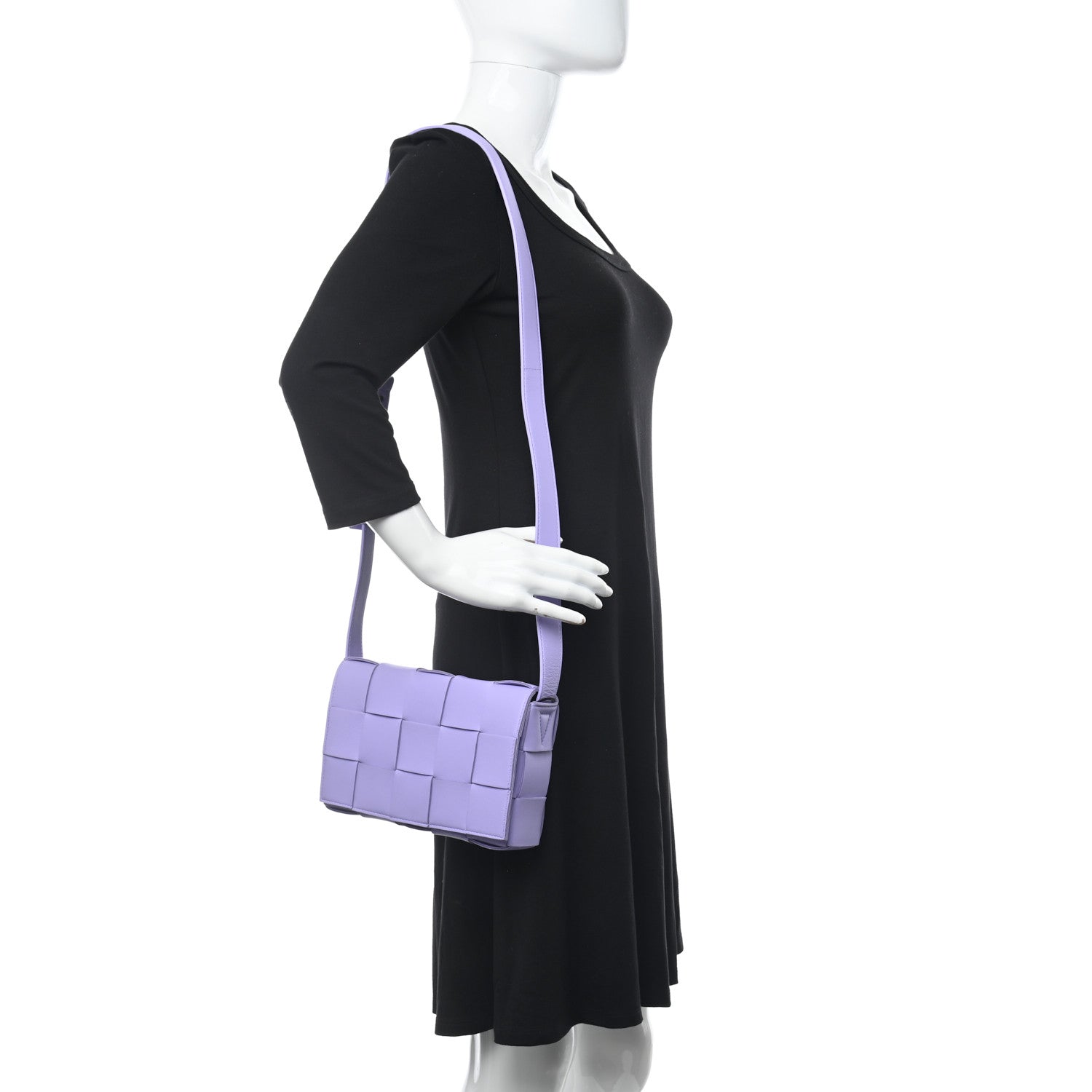 Bottega Veneta Lambskin Intreccio Cassette Crossbody Bag Wisteria 2 of 9