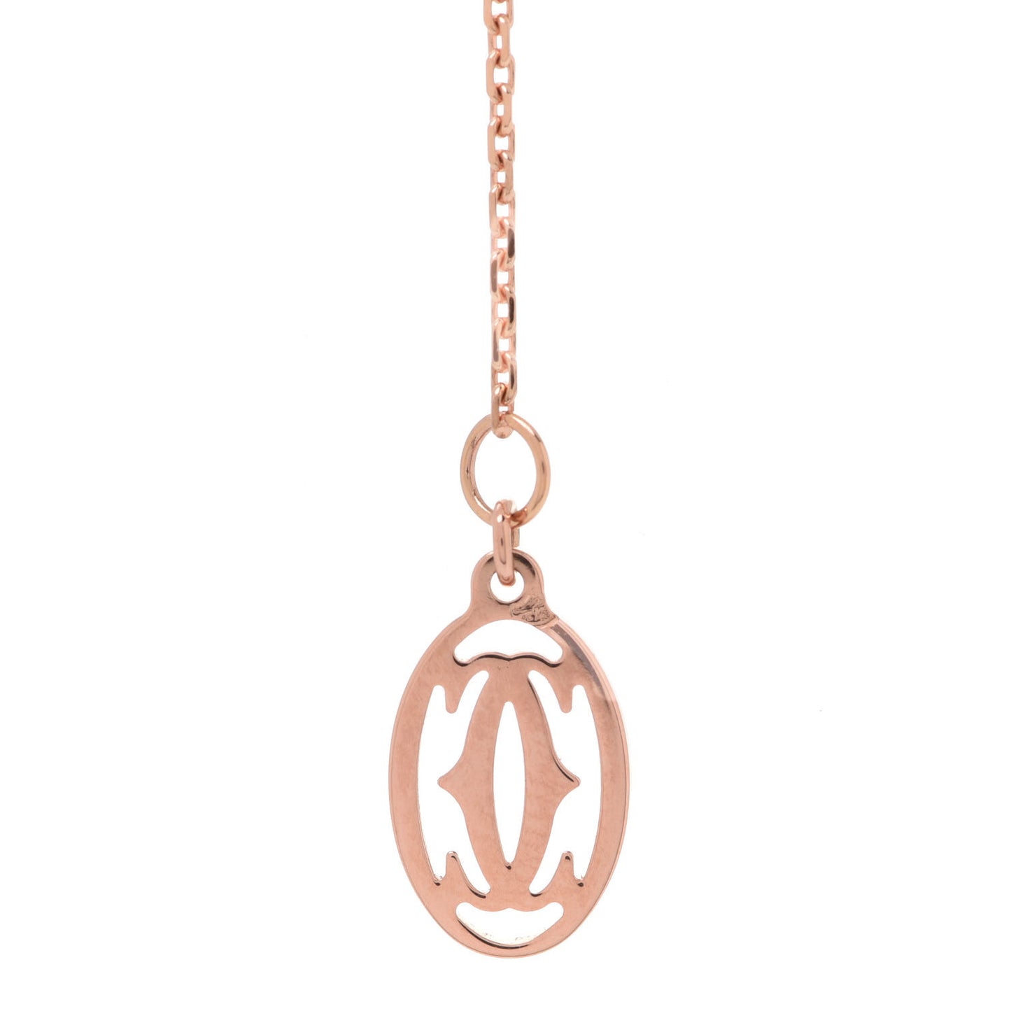 18K Pink Gold Diamond Symbols Cross Pendant Necklace