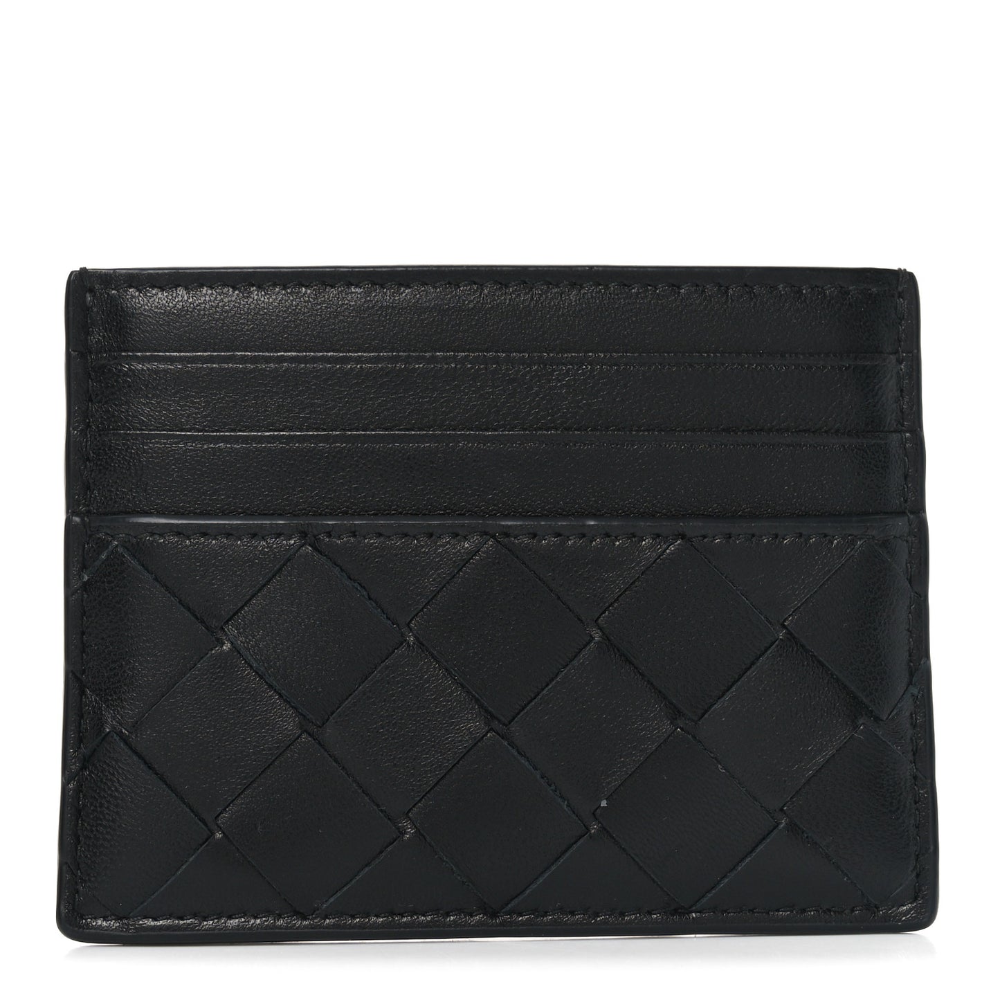 Nappa Intrecciato Card Case Black