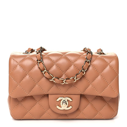 Chanel Lambskin Quilted Mini Rectangular Flap Brown 1 of 10