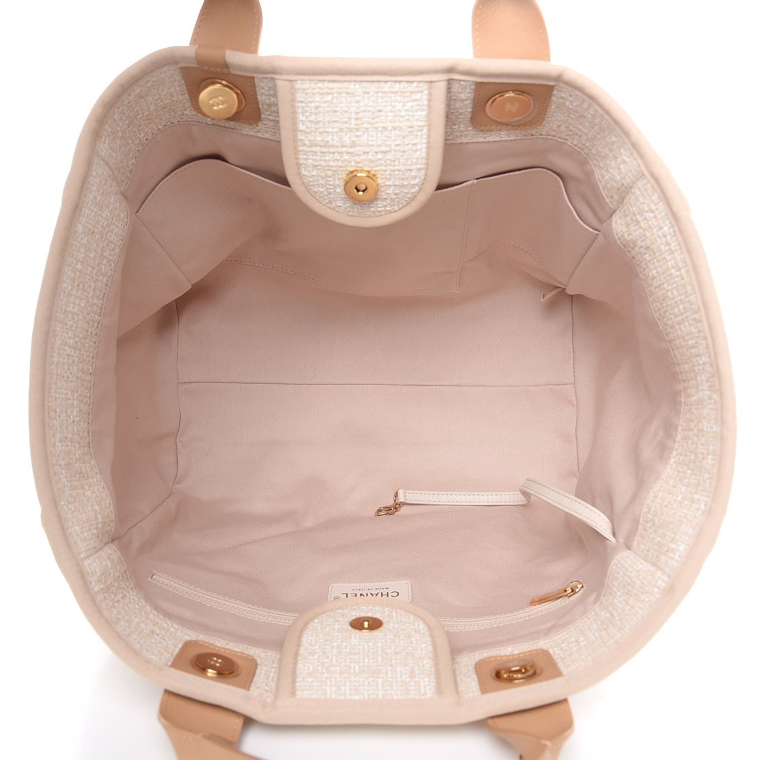 Chanel Canvas Large Deauville Tote Light Beige 6 of 11