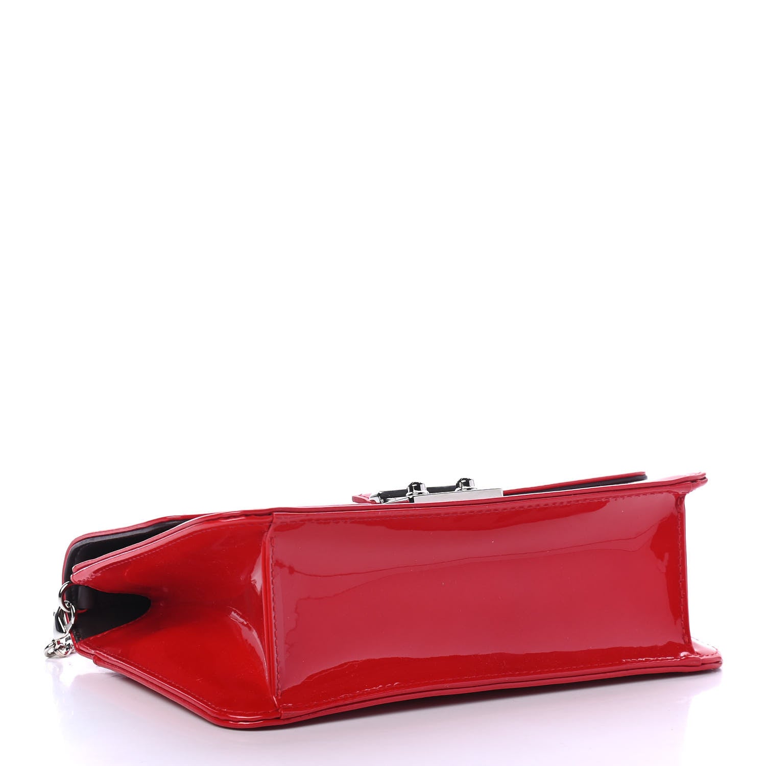 Christian Dior Metallic Box Patent Calfskin Miss Dior Promenade Pouch Red 3 of 4