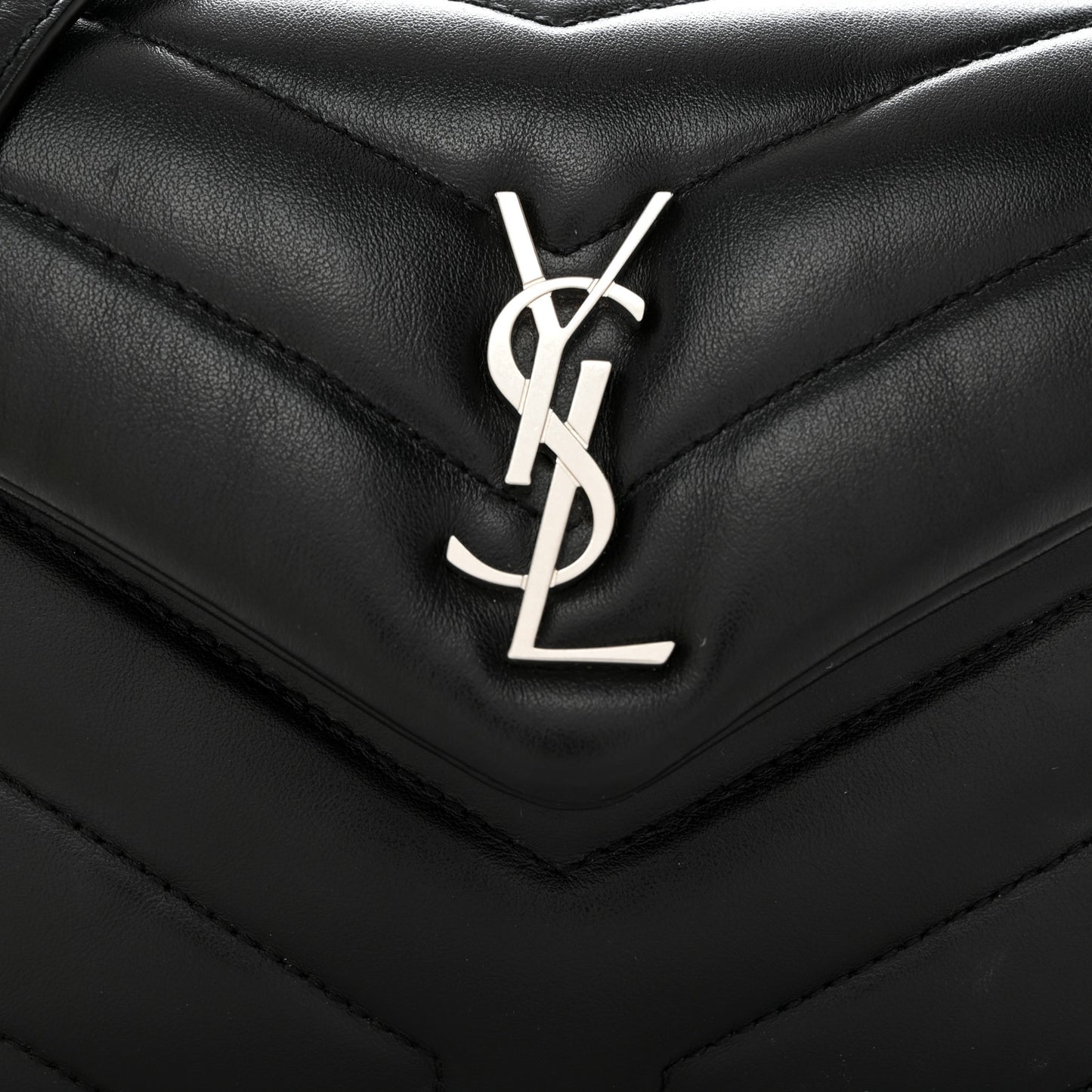 Calfskin Y Quilted Monogram Toy Loulou Crossbody Bag Black