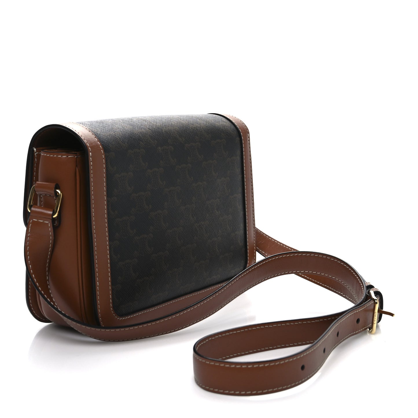 Triomphe Canvas Calfskin Medium Triomphe Bag Tan