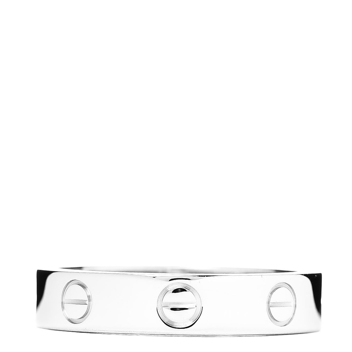 18K White Gold Diamond 4mm LOVE Wedding Band Ring 52 6