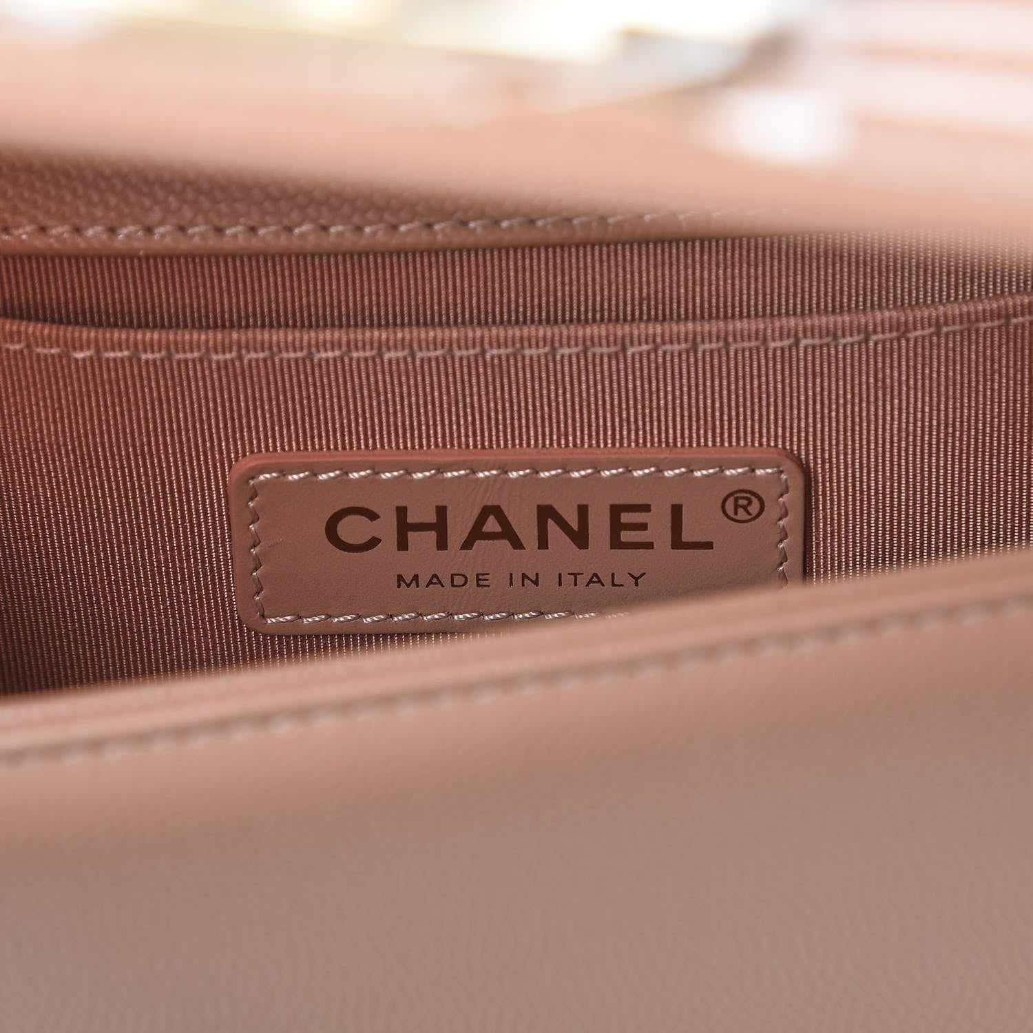 Chanel Caviar Chevron Quilted Small Boy Flap Dark Beige 7 of 8