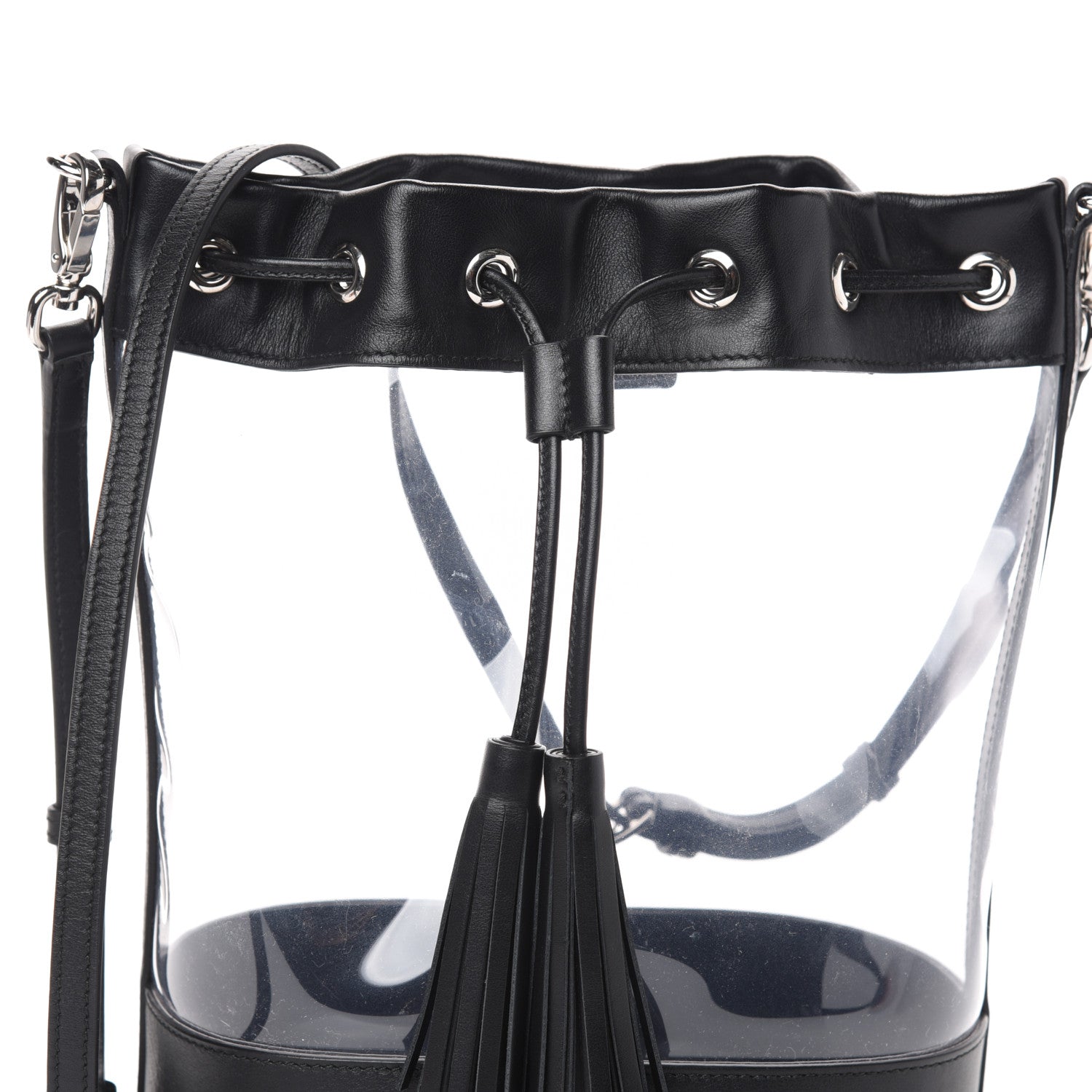 Miu Miu Plex Soft Calf Drawstring Bucket Bag Black 8 of 10