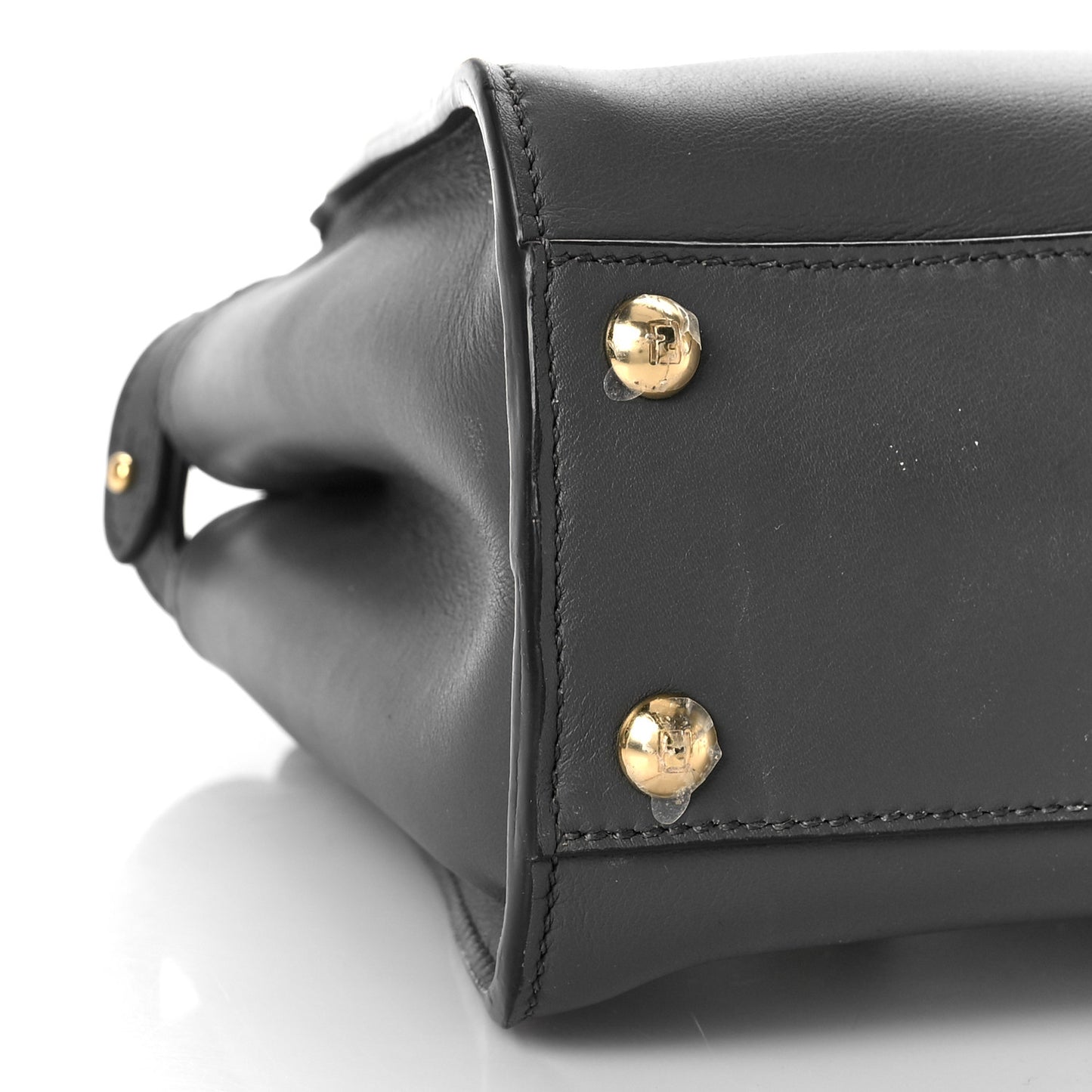 Vitello Seta Chenille FF Mini Peekaboo Iconic Satchel Anthracite Asfalto