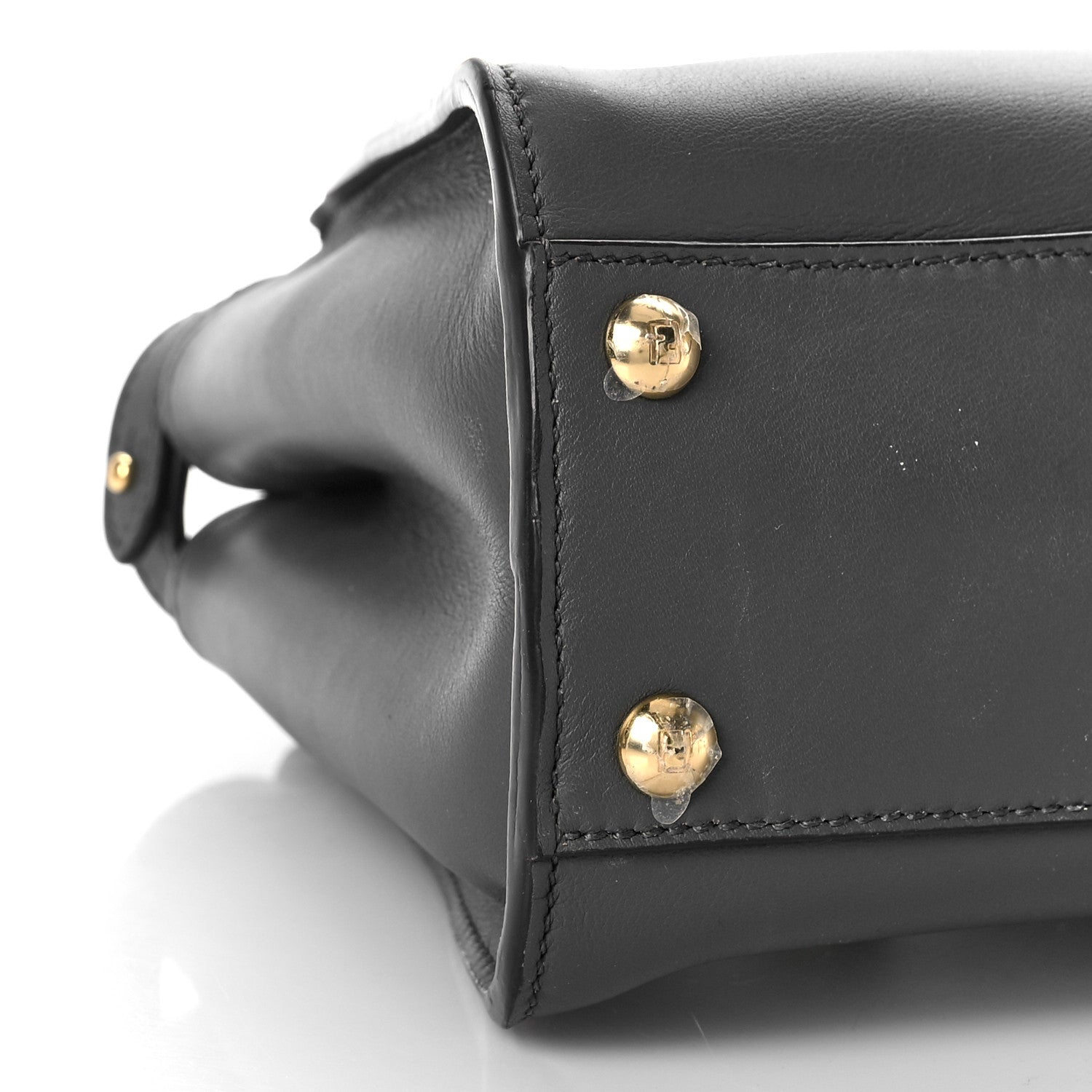 Fendi Vitello Seta Chenille FF Mini Peekaboo Iconic Satchel Anthracite Asfalto 8 of 11