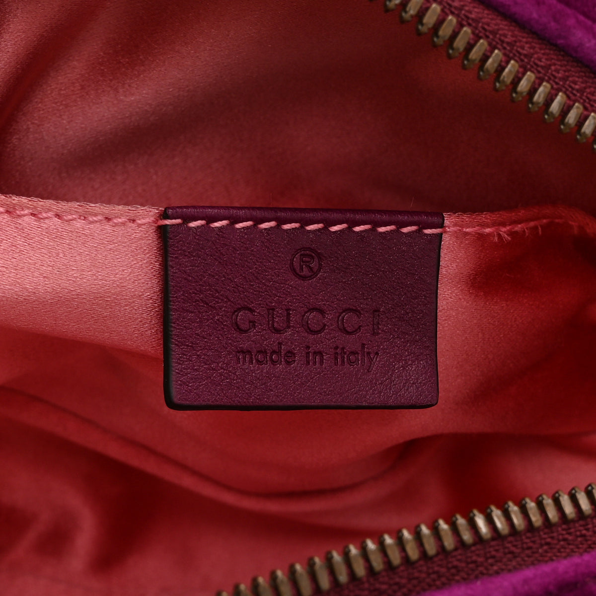 Velvet Matelasse GG Marmont Belt Bag 85 34 Fuchsia Violet Cyclamen