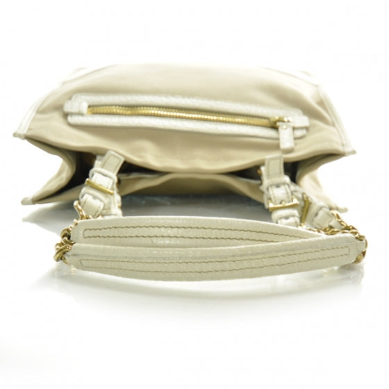 Canvas Jacquard Chain Shoulder Bag