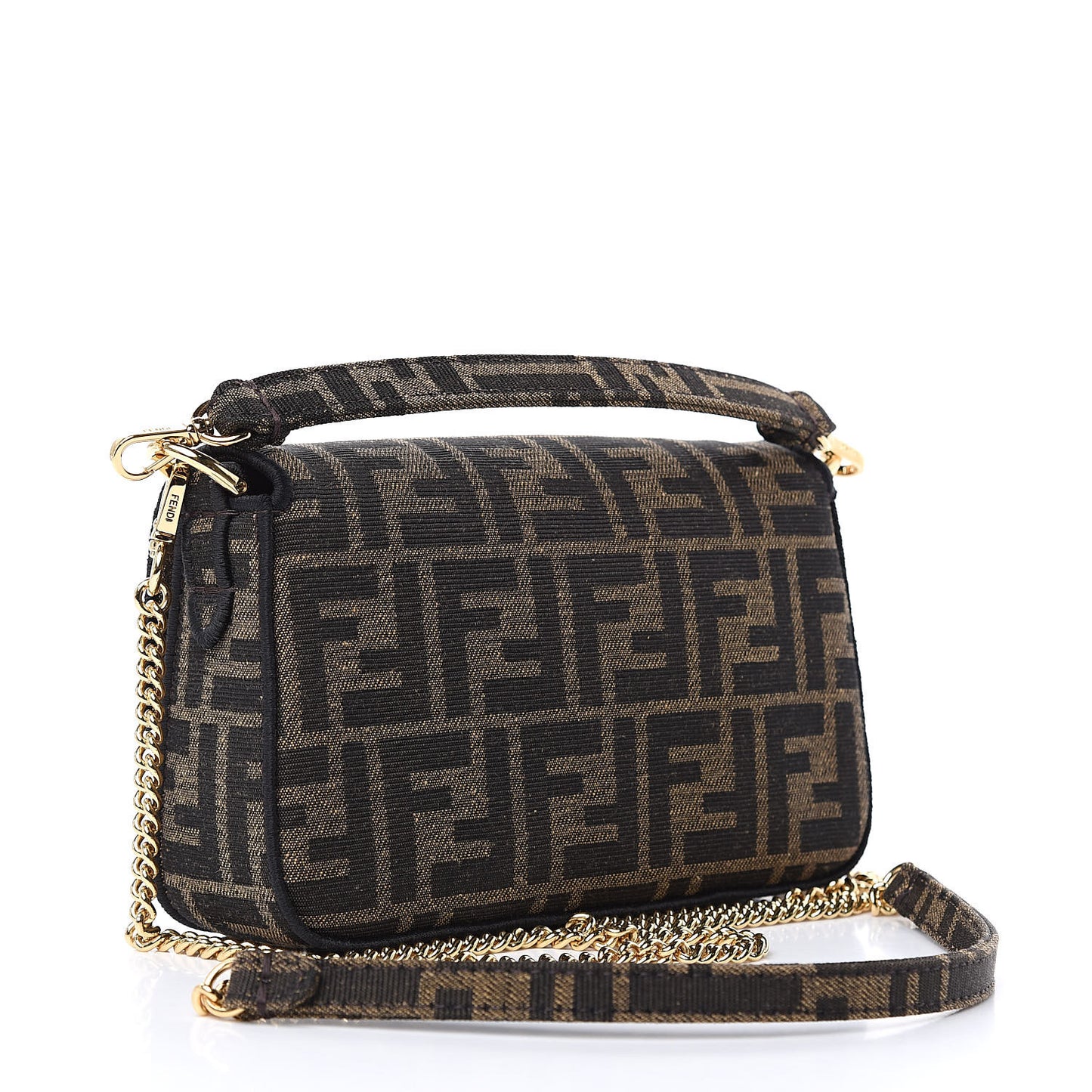 Fabric Jacquard FF 1974 Mini Baguette Tobacco Moro Black