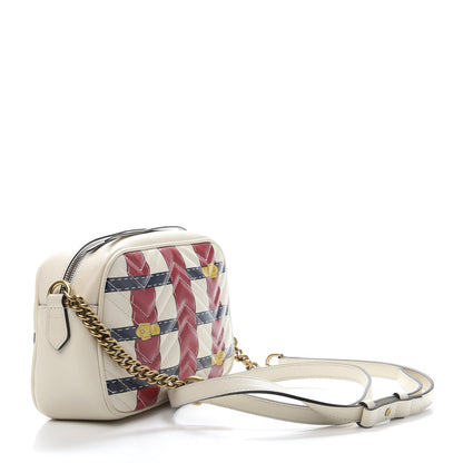 Gucci Calfskin Matelasse Trompe L'Oeil Print Small GG Marmont Chain Shoulder Bag White 3 of 13