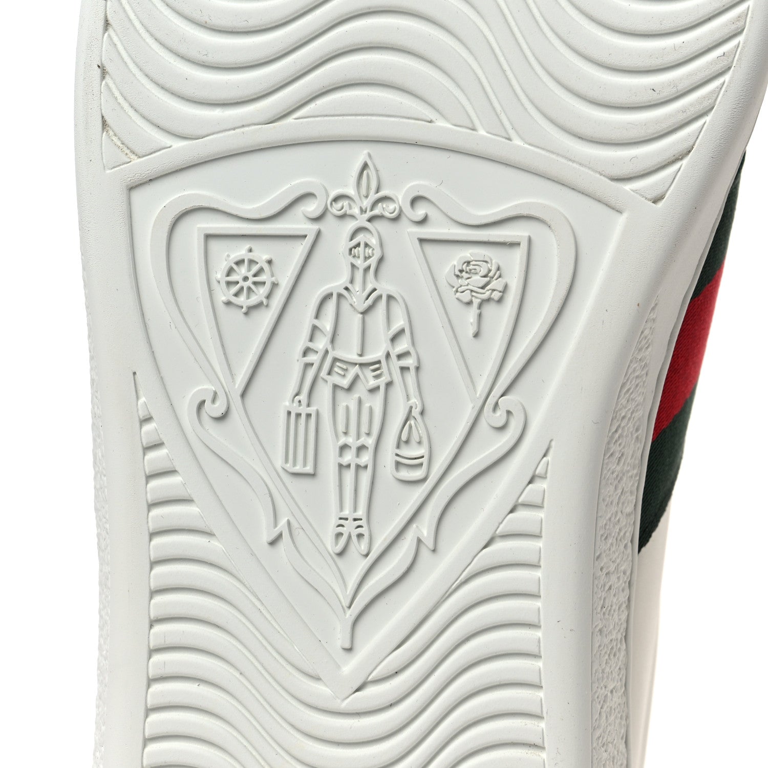 Gucci Calfskin Web Mens Gucci Band Ace Sneakers 8.5 White 7 of 9