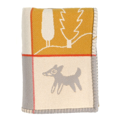 Hermes Wool Cashmere Avalon Epopee Blanket Jaune Miel Gris Perle 1 of 3