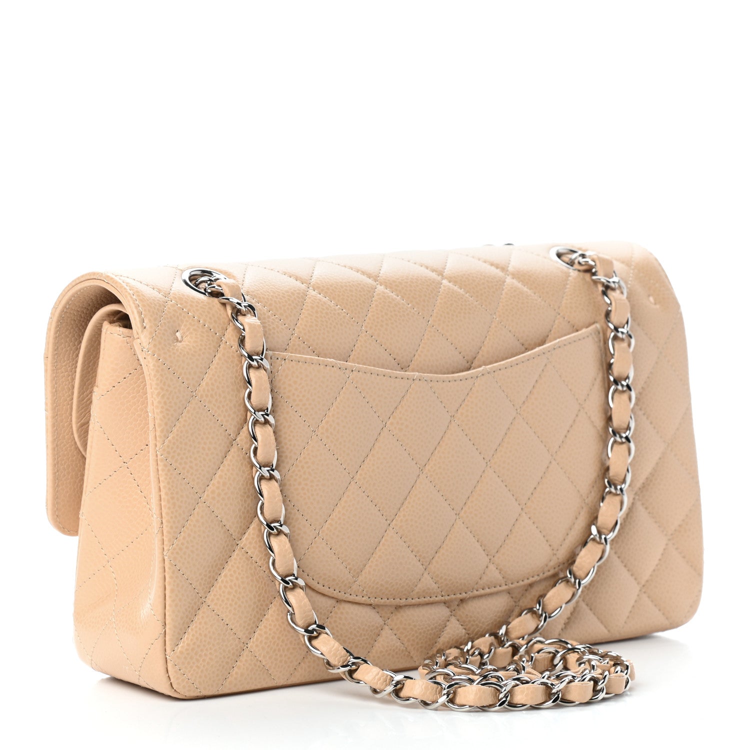 Chanel Caviar Quilted Medium Double Flap Beige 3 of 9