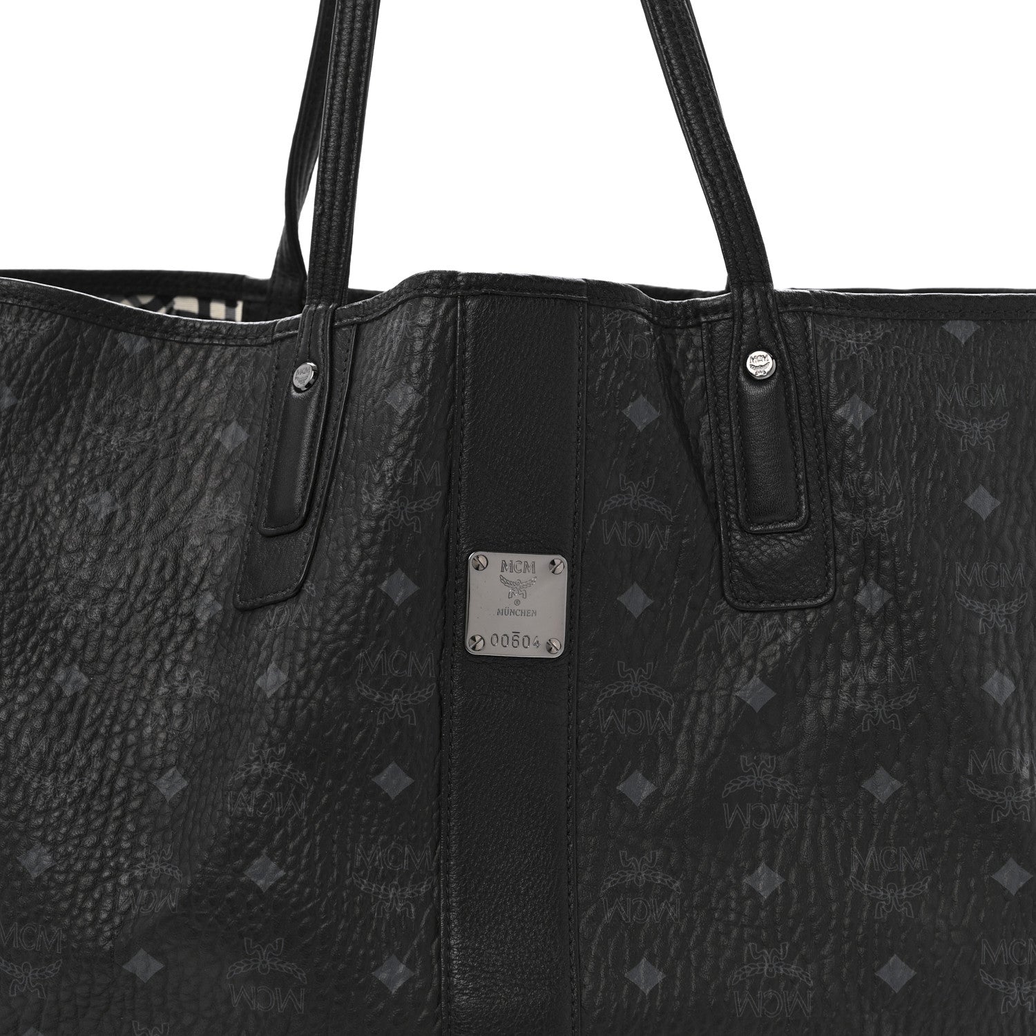 MCM Visetos Large Liz Reversible Shopper Tote Black 15 of 17