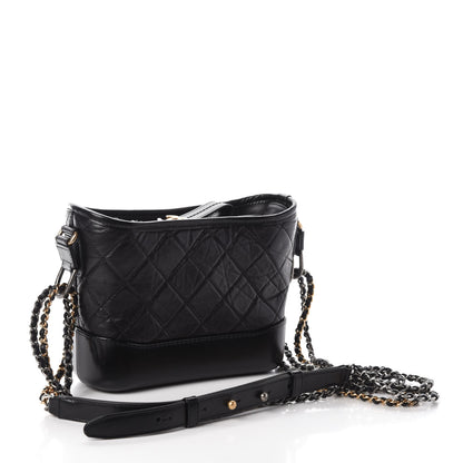 Chanel Aged Calfskin Quilted Small Gabrielle Hobo Black 3 of 10