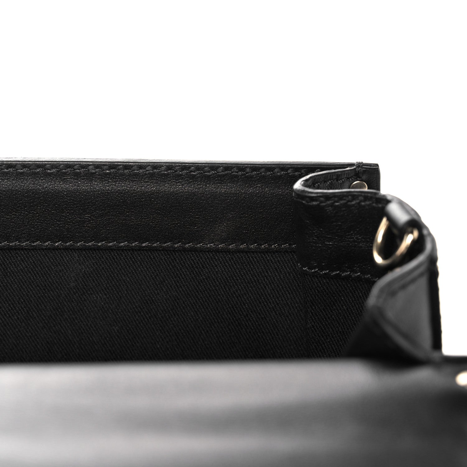 Valentino Garavani Vitello Medium Rockstud Single Handle Flap Bag Black 13 of 15