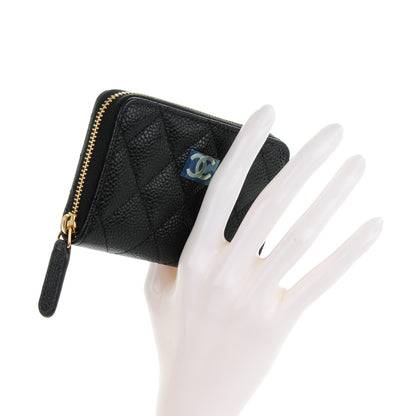 Chanel Caviar Quilted Zip Coin Purse Black 2 of 7