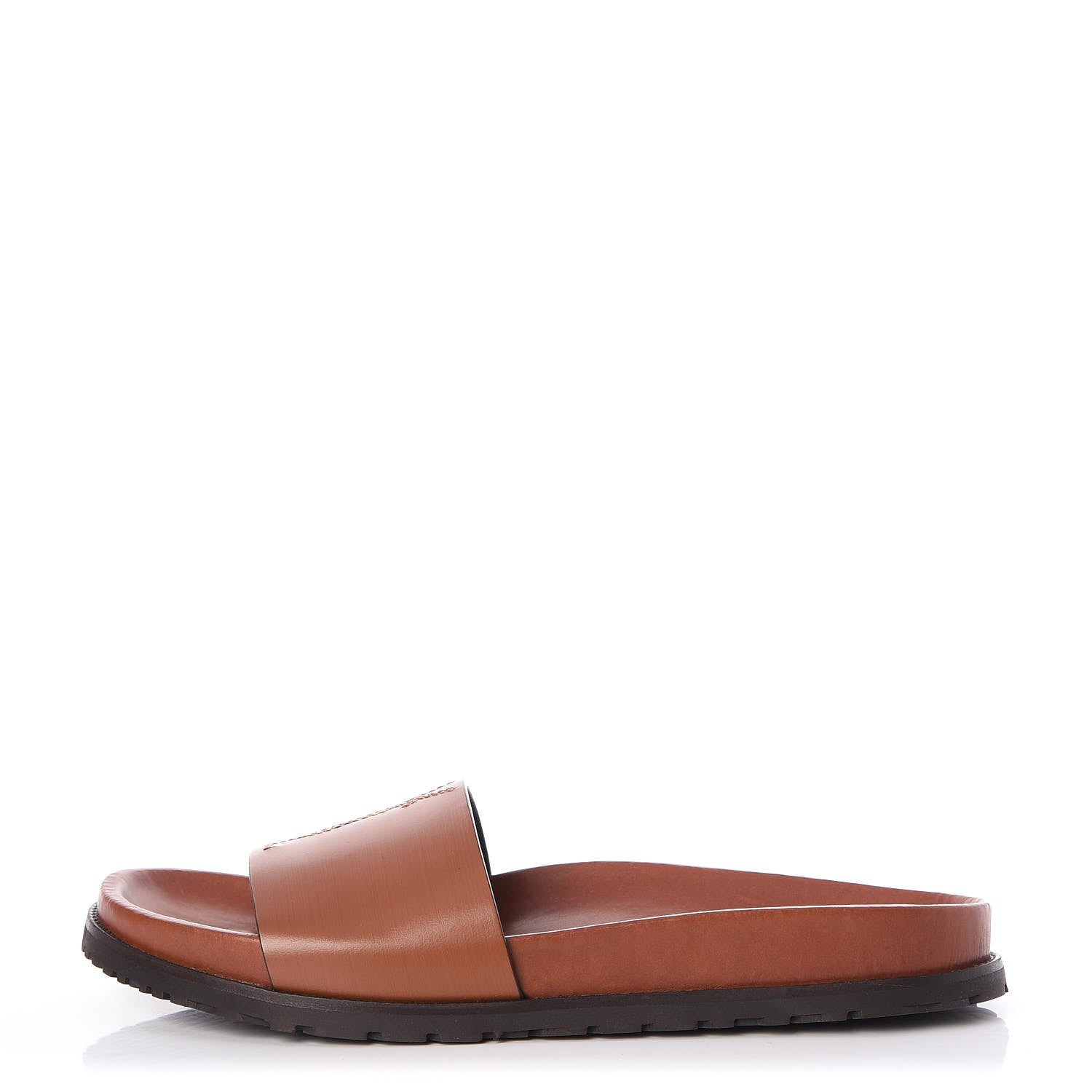Saint Laurent Calfskin Monogram Jimmy Joan Slide Sandals 39 Whiskey 1 of 9