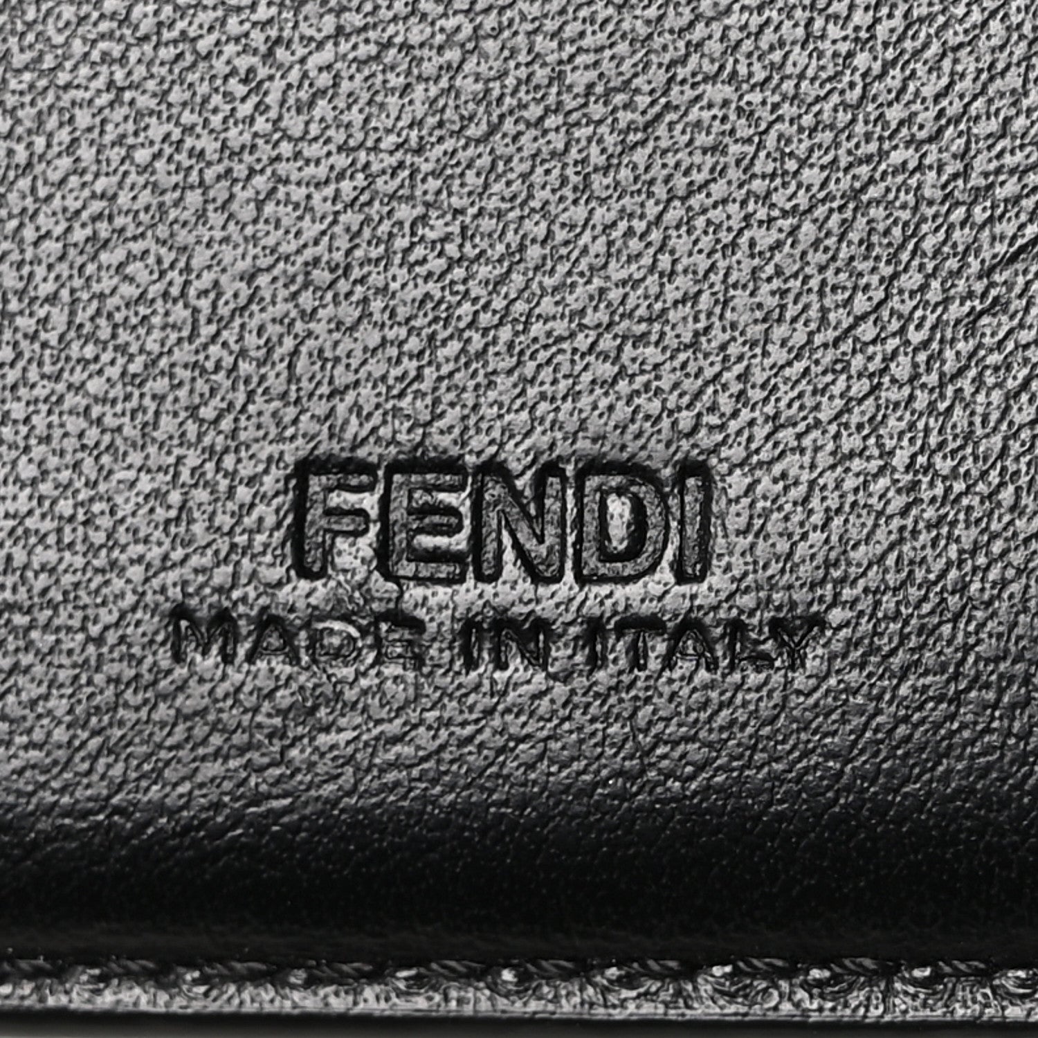 Fendi Glazed Fabric Vitello Liberty FF 1974 Diagonal Bi-Fold Wallet Tobacco Rosso Black 6 of 8