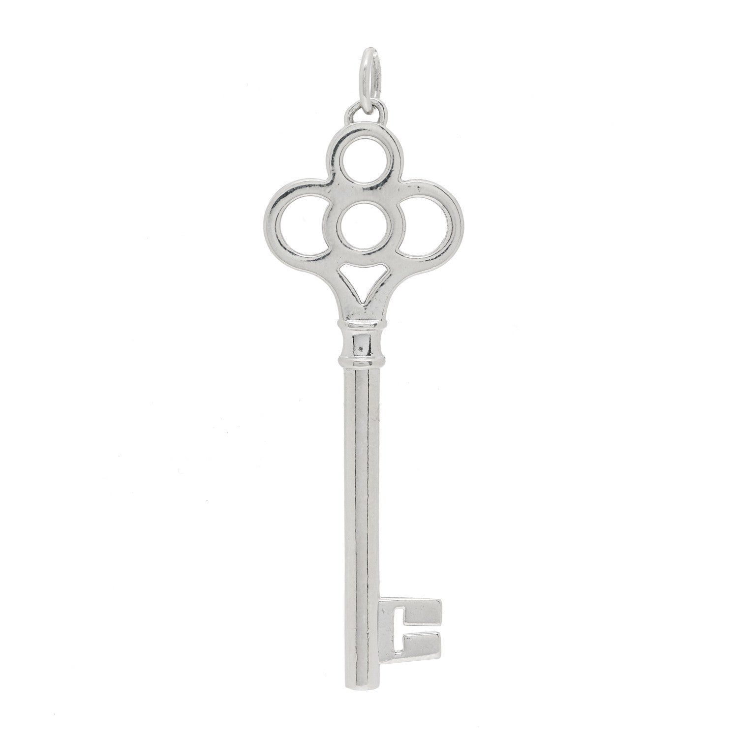 Tiffany Sterling Silver Large Crown Key Pendant 1 of 4