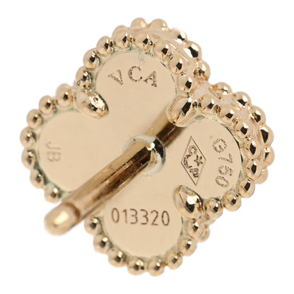 Van Cleef & Arpels 18K Yellow Gold Mother of Pearl Sweet Alhambra Earrings 4 of 5