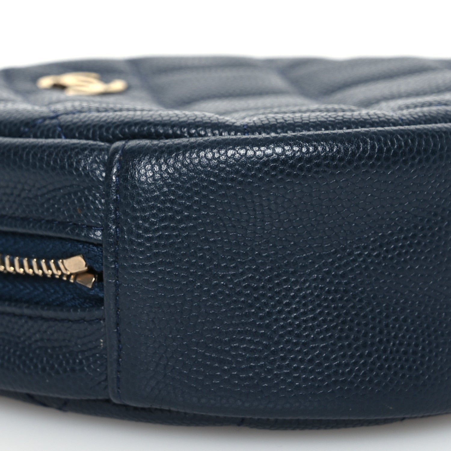 Chanel Caviar Quilted Round Clutch With Chain Navy 9 of 11