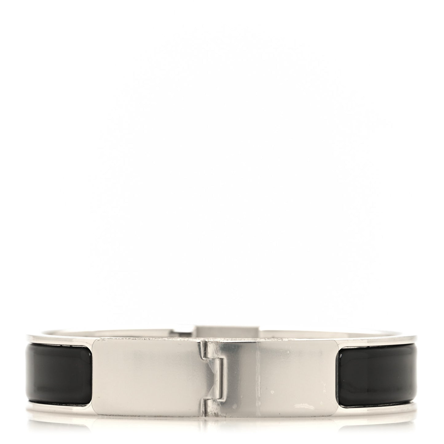 Enamel Narrow Clic Cadenas Bracelet PM Black