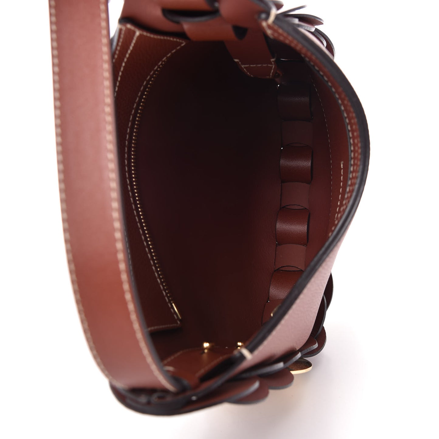Small Grain Smooth Calfskin Small Darryl Hobo Sepia Brown