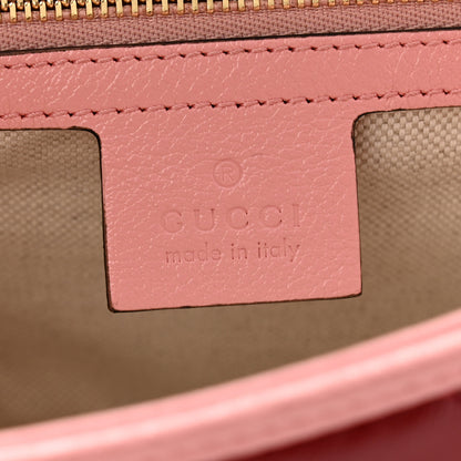 Gucci Azalea Calfskin Enamel Matelasse Diagonal Small Torchon GG Marmont Shoulder Bag New Cherry Red Wild Rose 6 of 10